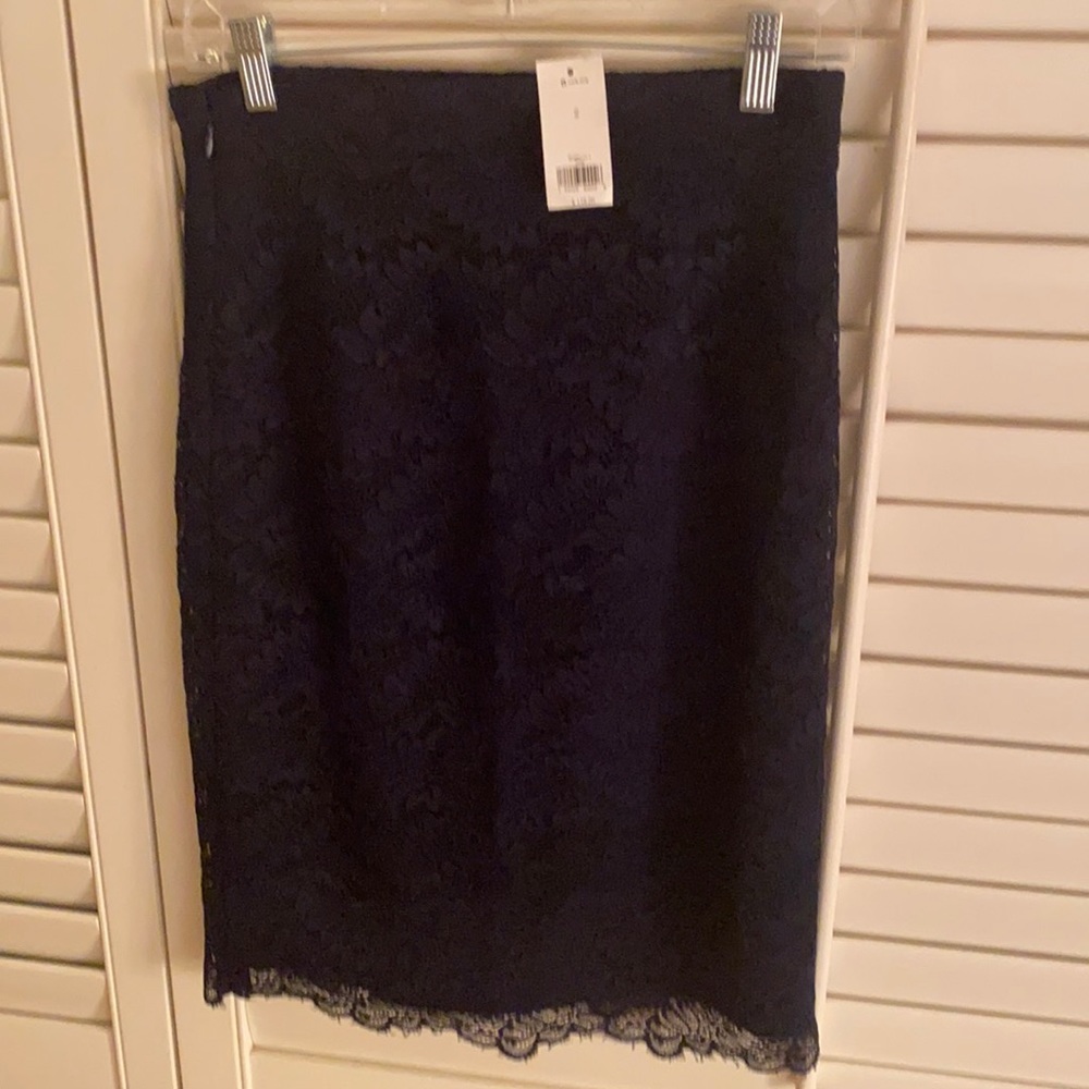 Gorgeous Navy Lace Pencil Skirt